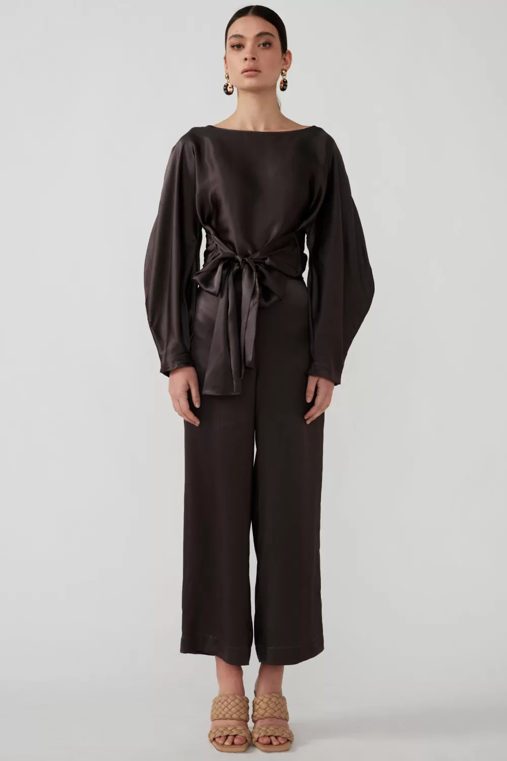Woman Mastani Jackets | Aggie Silk Pants In Shadow