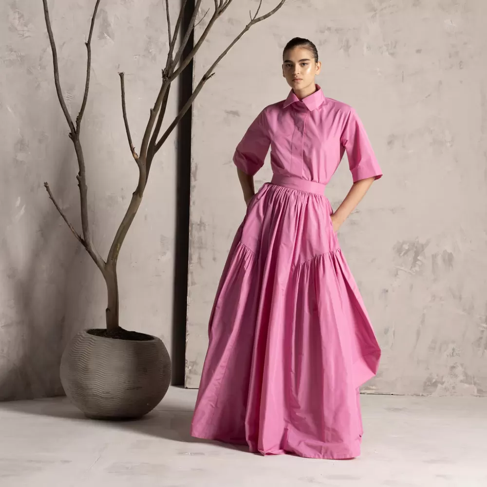 Woman Maria Elena Villamil Tops | Alcalina Shirt In Taffy Pink