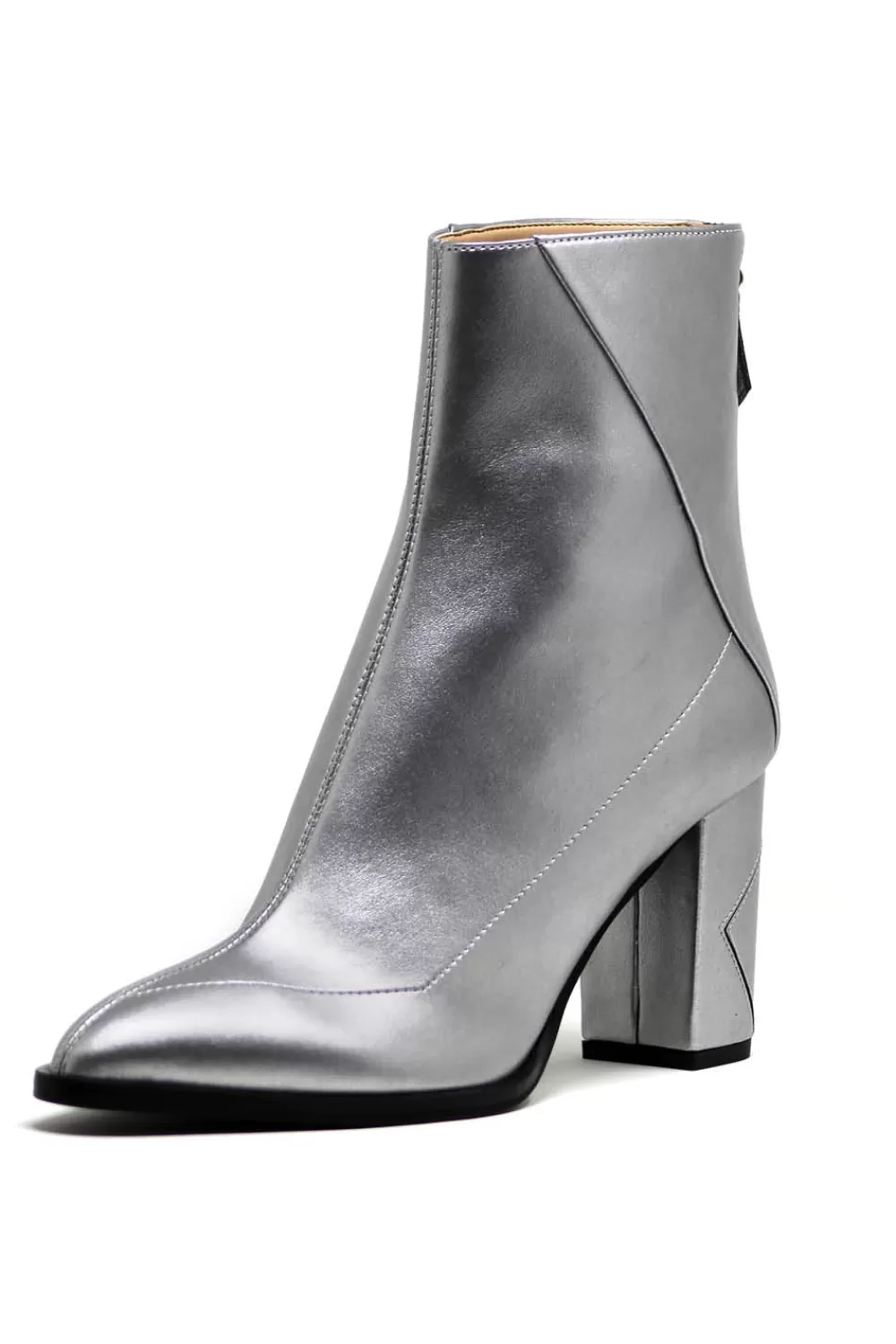 Woman Sylven New York Shoes | Almasi Silver Vegan Apple Leather Boots