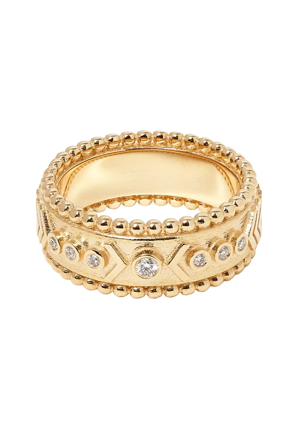 Woman Marlo Laz Fine Jewelry | Arrow Rawa Yellow Gold Ring With White Diamond
