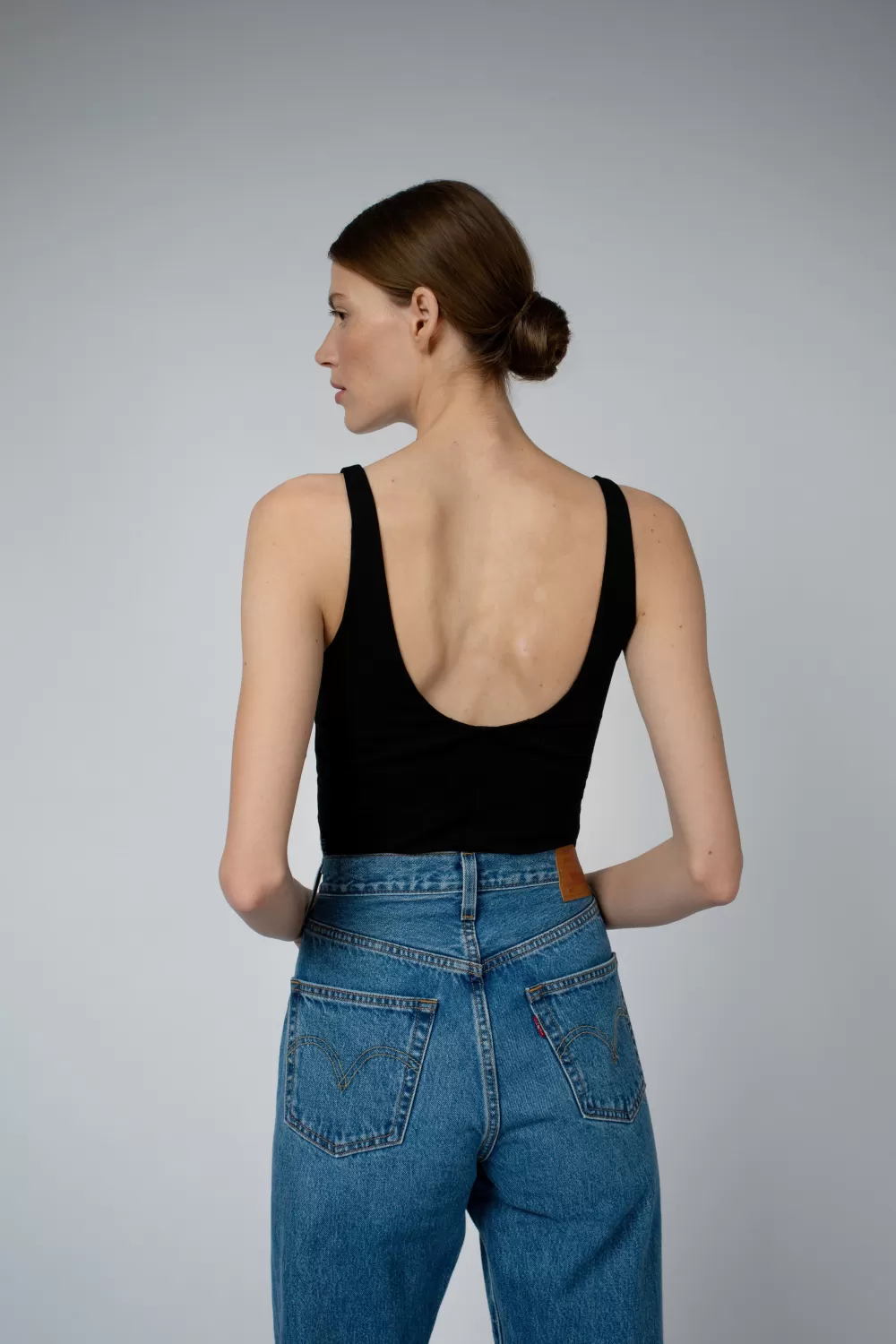 Woman Santicler Tops | Ava Organic Cotton Bra Tank Top In Black