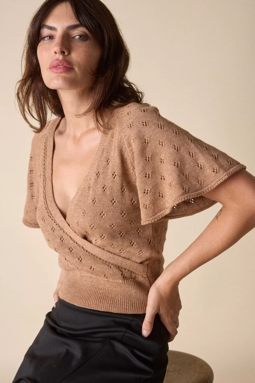 Woman St. Roche Tops | Ballet Top - Beige Melange