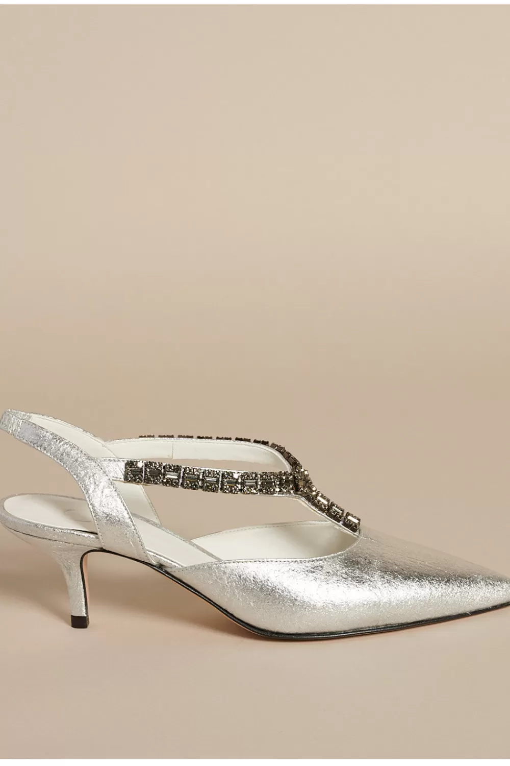Woman O2monde Shoes | Brigitte Kitten Heels In Metalic Silver