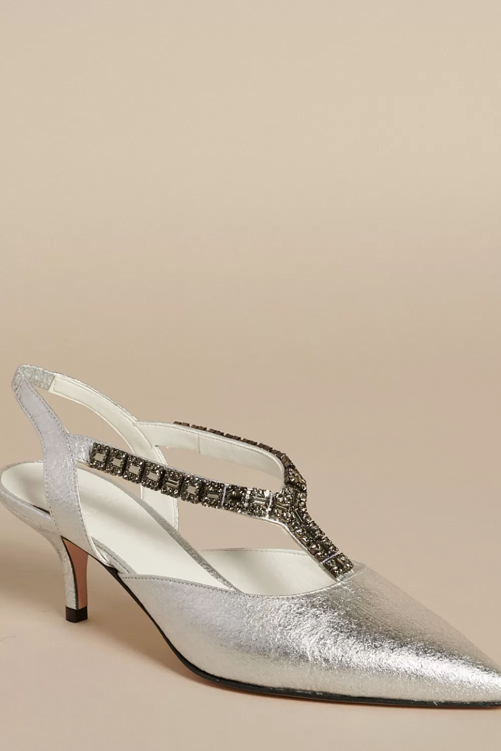 Woman O2monde Shoes | Brigitte Kitten Heels In Metalic Silver