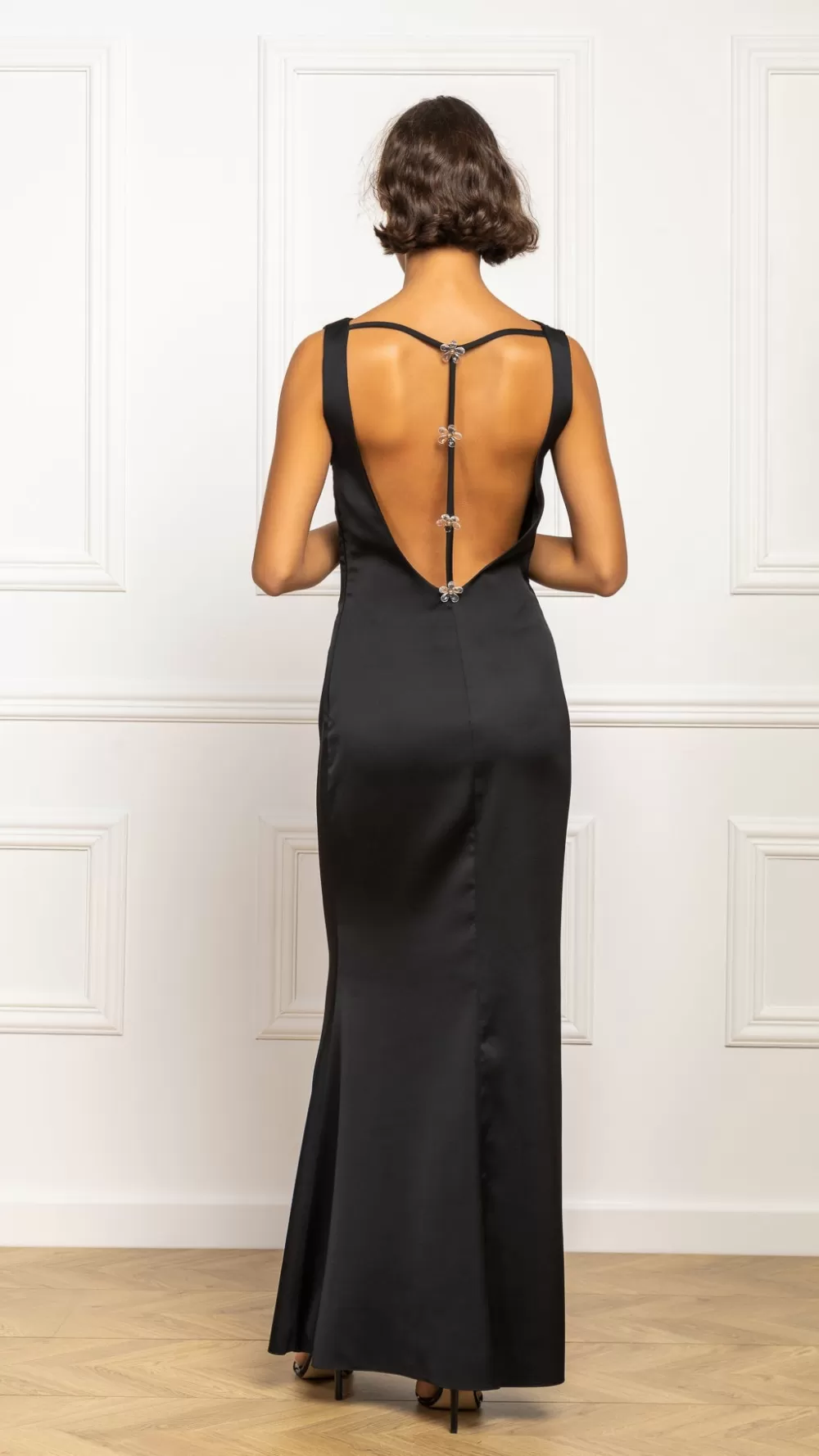 Woman Stefania Vaidani Dresses | Ciara Daisy Gown In Black Silk