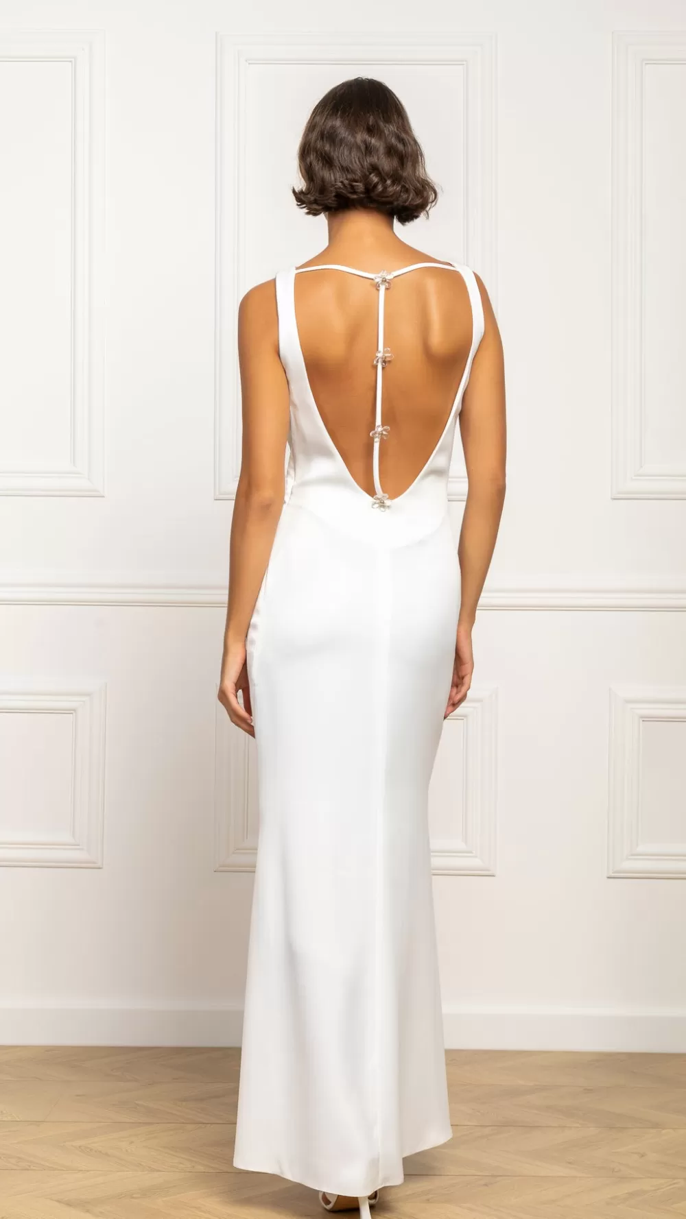 Woman Stefania Vaidani Dresses | Ciara Daisy Gown In White Silk