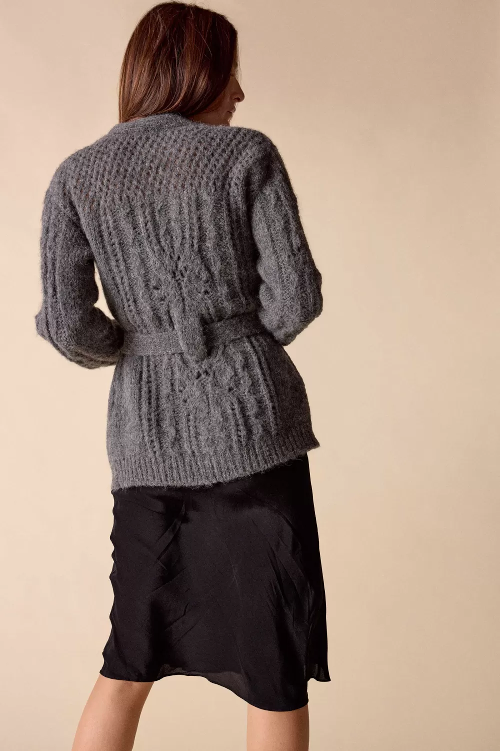 Woman St. Roche Knitwear | Cora Cardigan - Dark Heather Grey