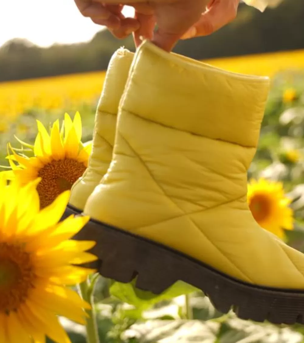Woman O2monde Shoes | Damu Quilted Nylon Vegan Bootie Sun