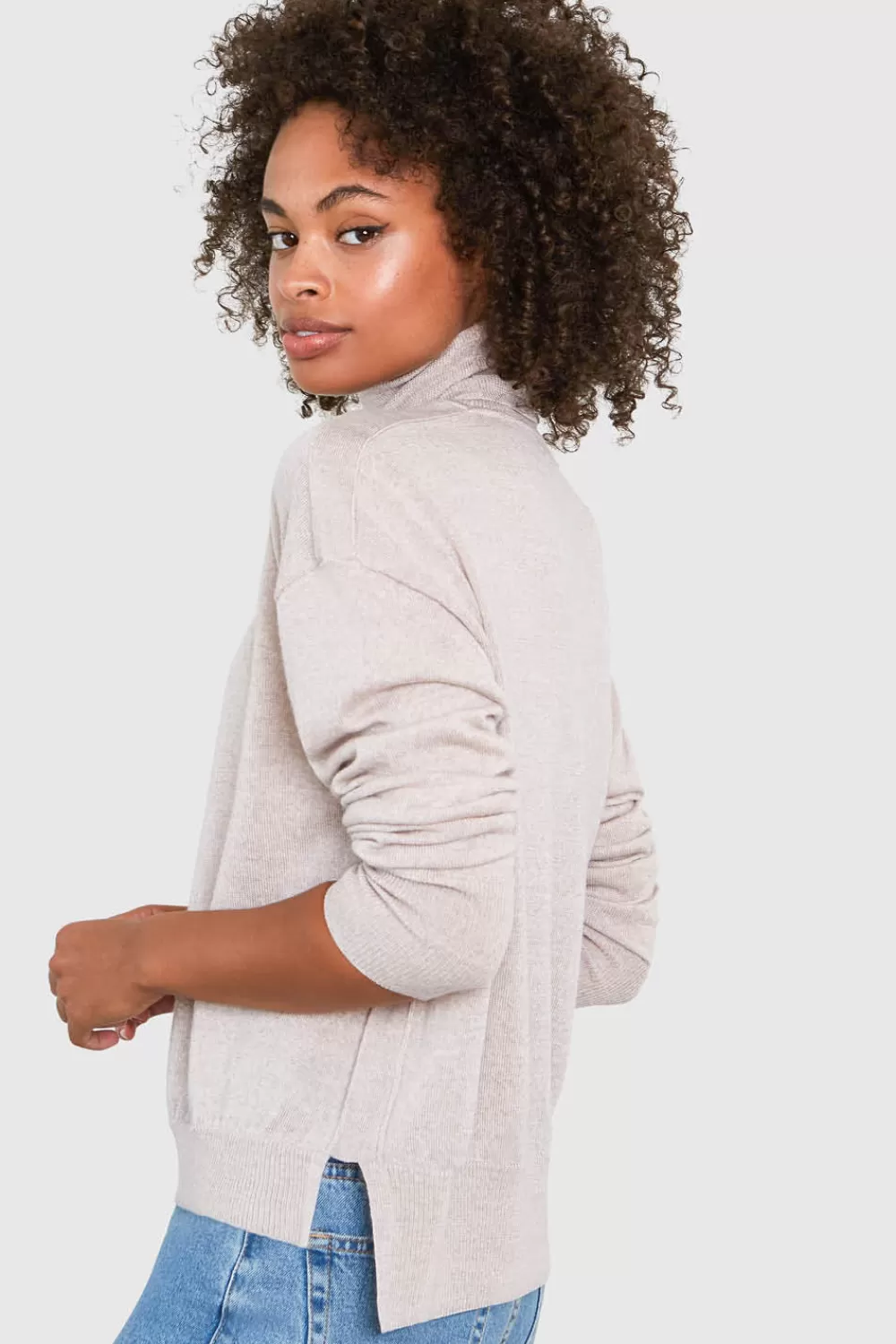 Woman Santicler Tops | Eileen Turtleneck Relaxed-Fit Merino Wool Sweater In Marcona