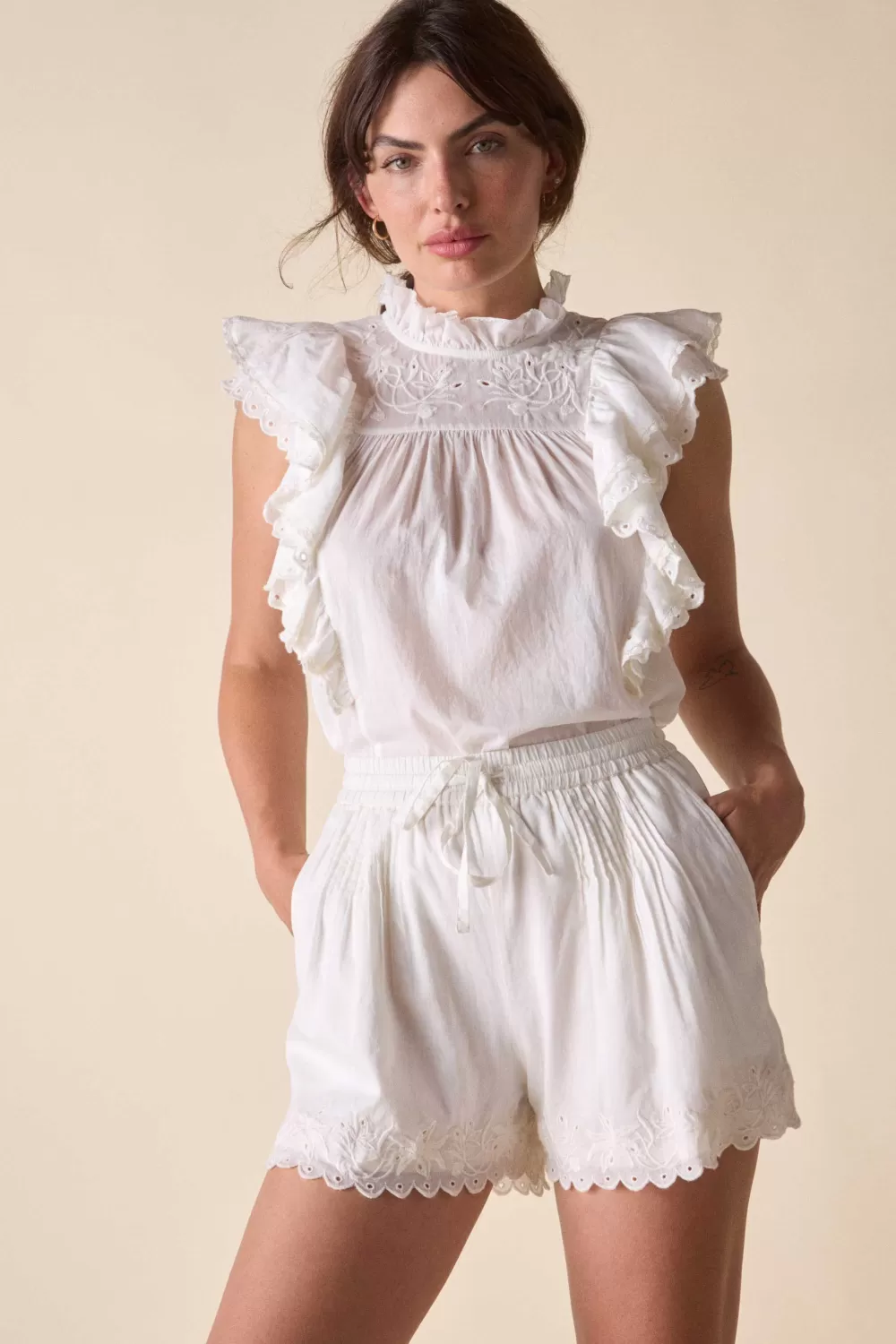 Woman St. Roche Tops | Elysian Top - Milky