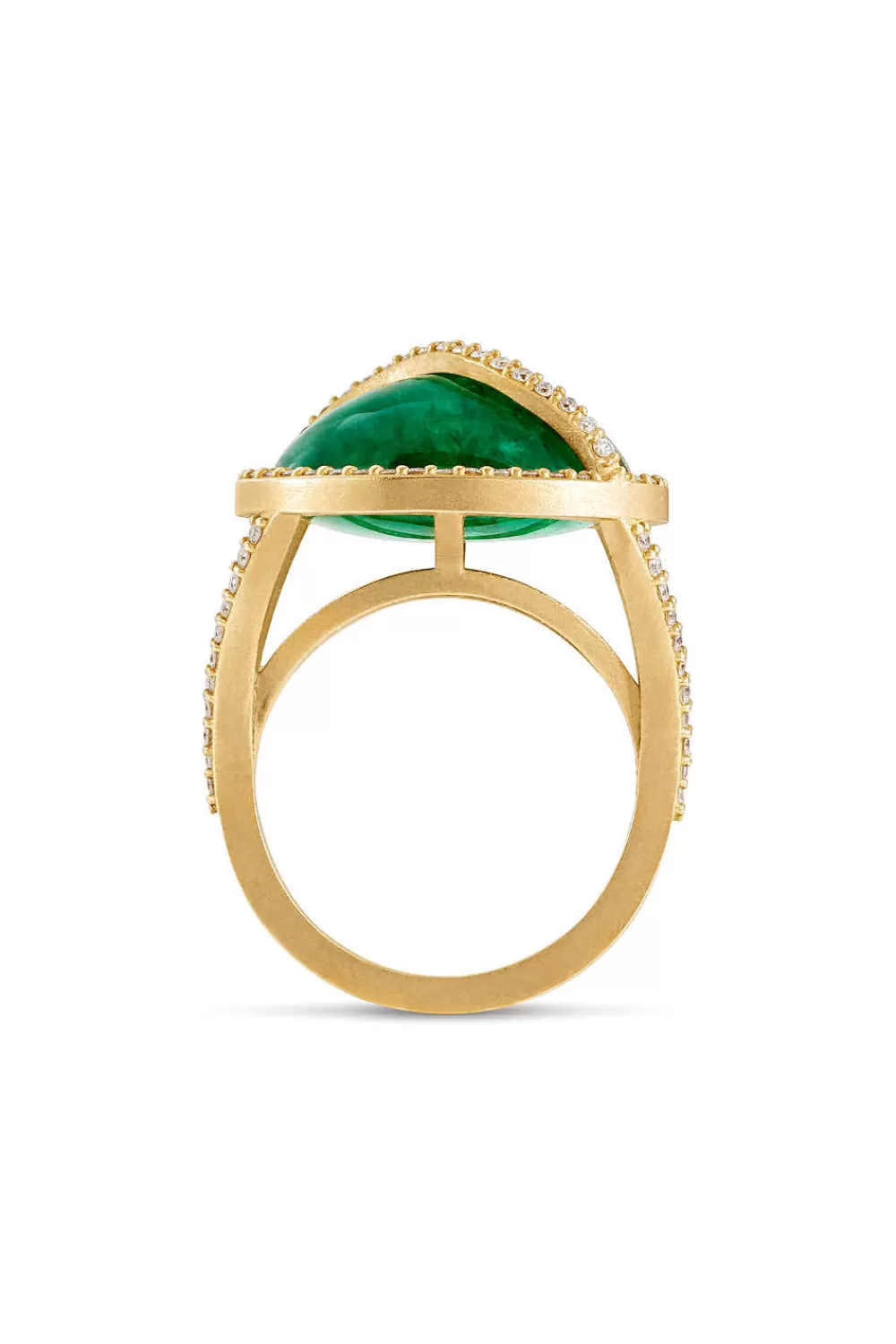 Woman Sandy Leong Fine Jewelry | Emerald Cage Ring With Diamond Pave