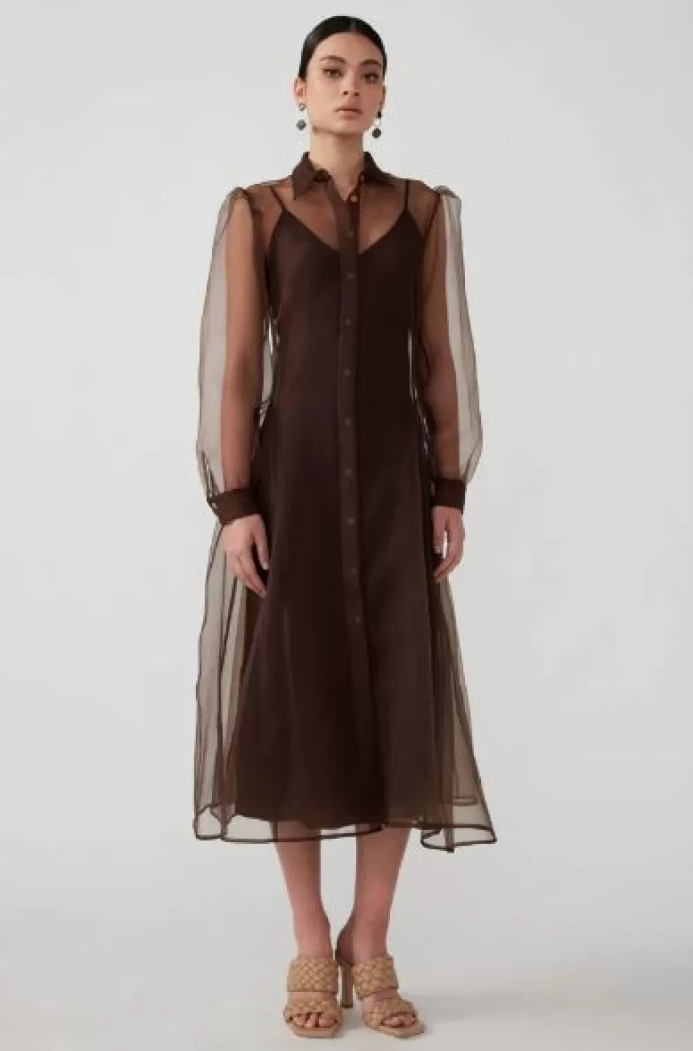 Woman Mastani Dresses | Hiba Shirt Dress In Umber