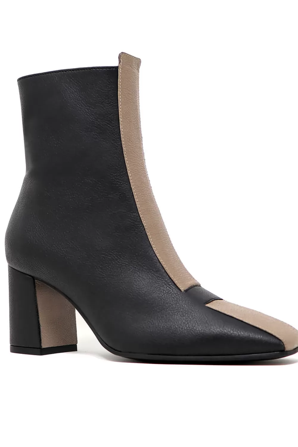 Woman Sylven New York Shoes | Jayne Black/Taupe Vegan Apple Leather Boots