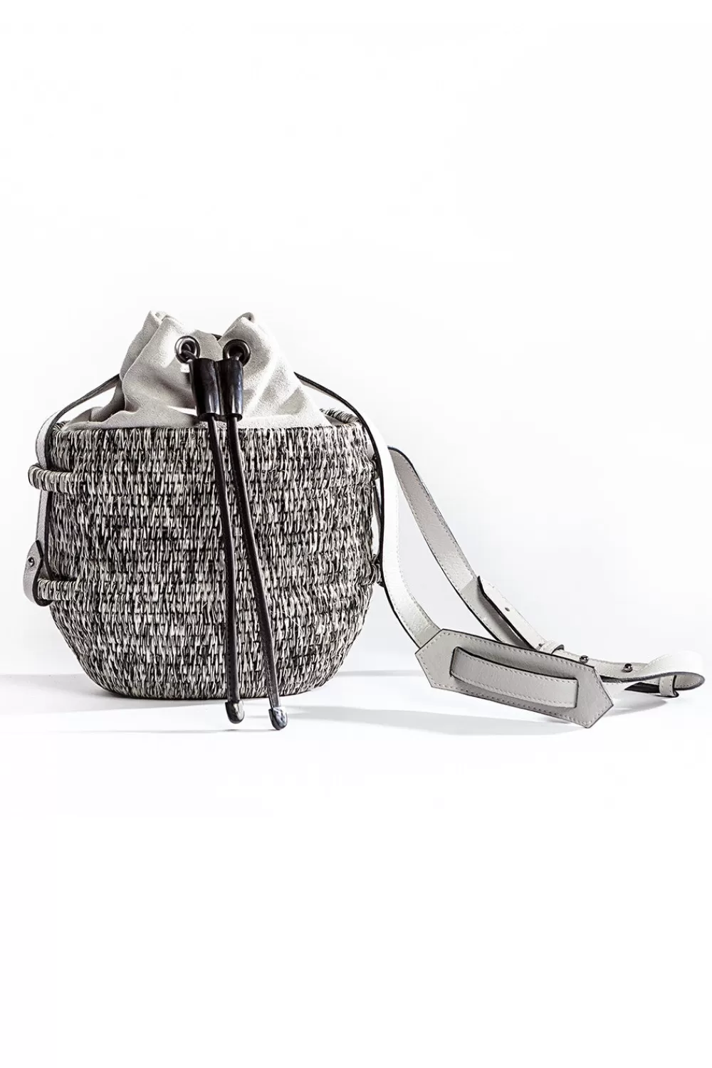 Woman Khokho Bags | Thembi Bucket Bag In Black & White