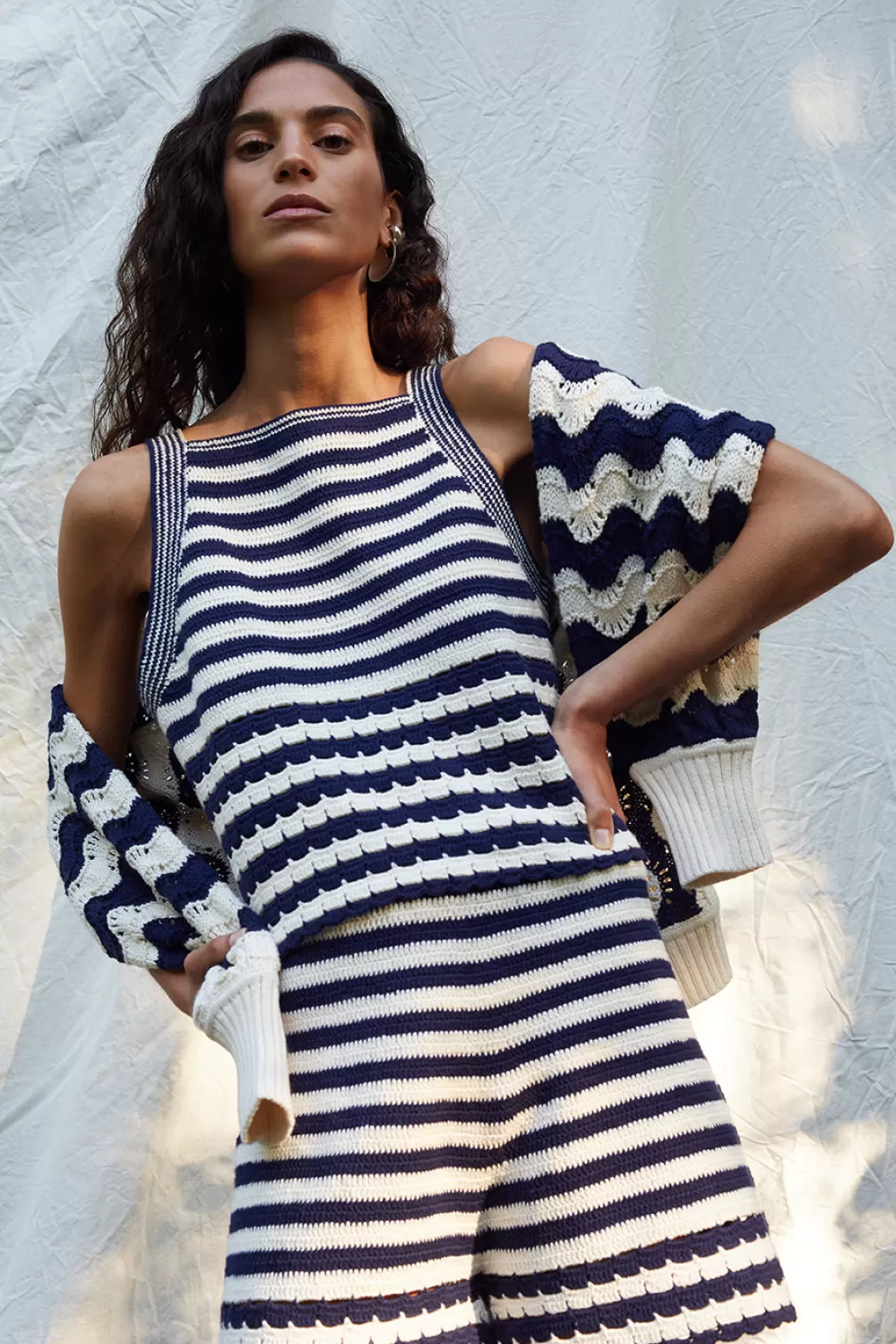 Woman Eleven Six Shorts | Lara Crochet Stripe Short