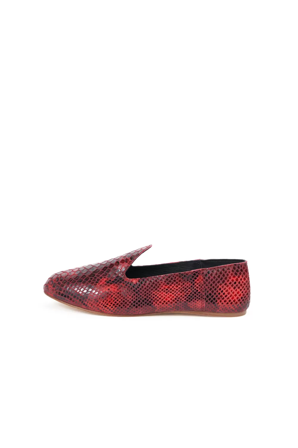 Woman OSAY Shoes | Leather Slide Loafer In Red Snake