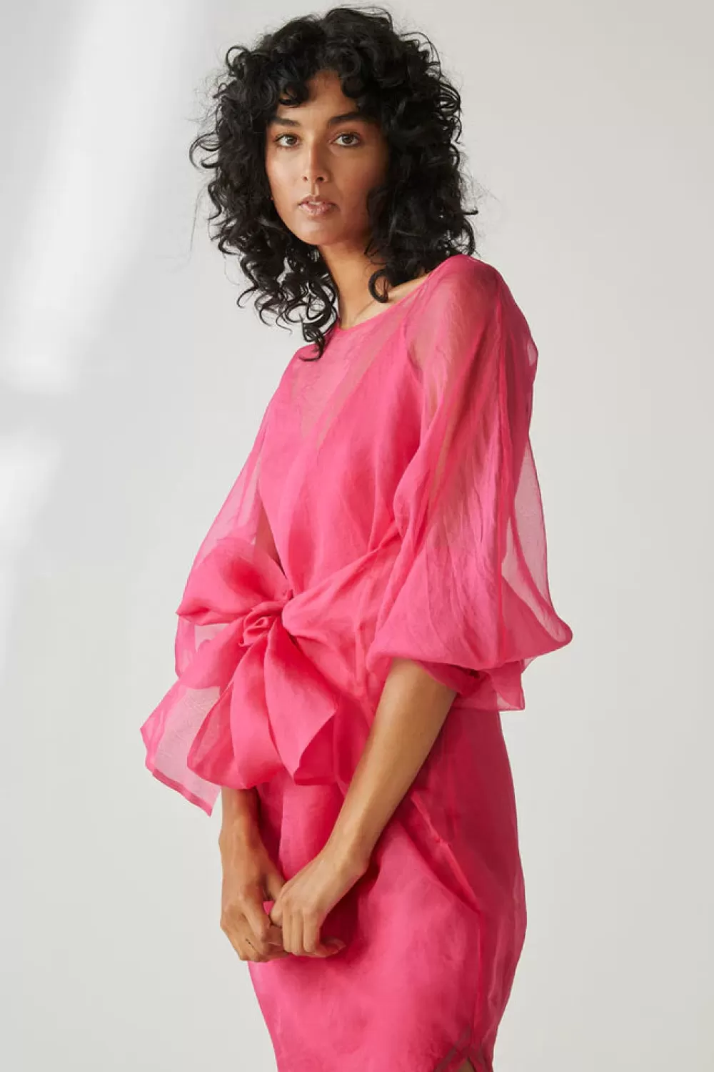 Woman Mastani Dresses | Liba Organza Dress In Magenta