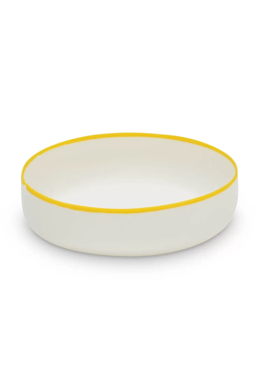 Woman Tina Frey Designs Furniture | Ligne Large Bowl In White With Sunshine Yellow Rim