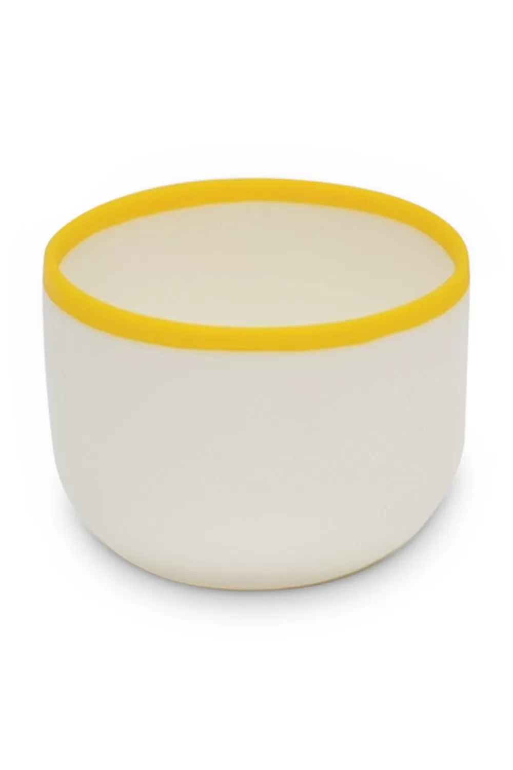 Woman Tina Frey Designs Furniture | Ligne Petite Bowl In White With Sunshine Yellow Rim