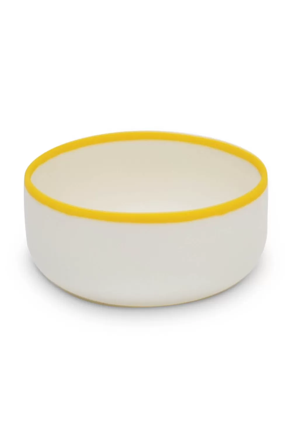 Woman Tina Frey Designs Furniture | Ligne Small Bowl In White With Sunshine Yellow Rim