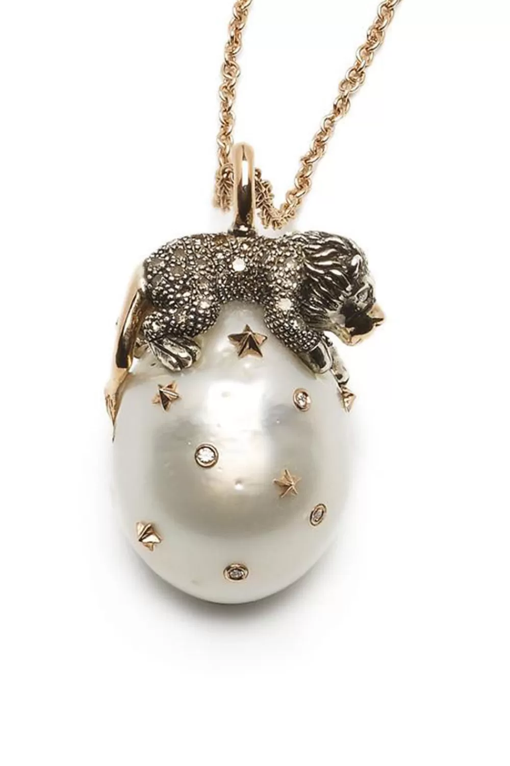 Woman Bibi van der Velden Fine Jewelry | Lion On Pearl Necklace
