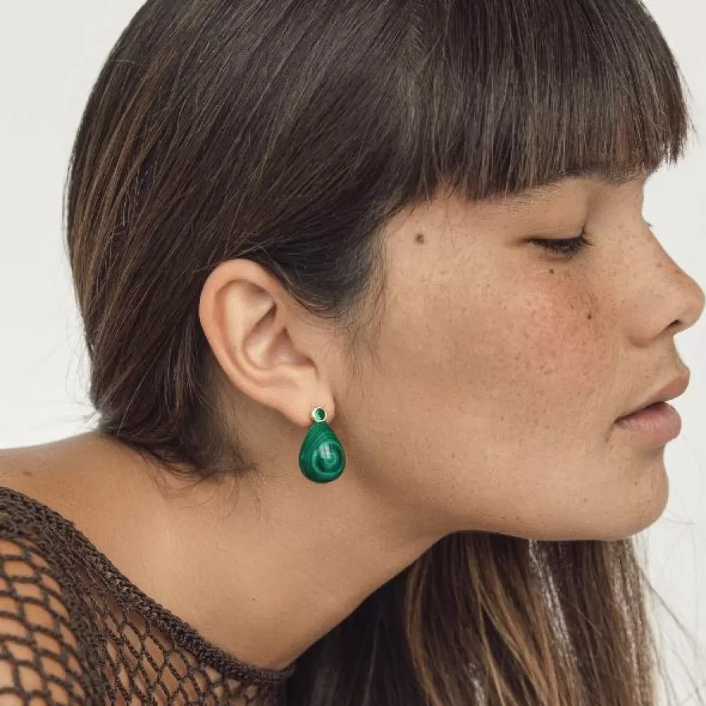 Woman Shashi Fine Jewelry | Malachite Drop Earring