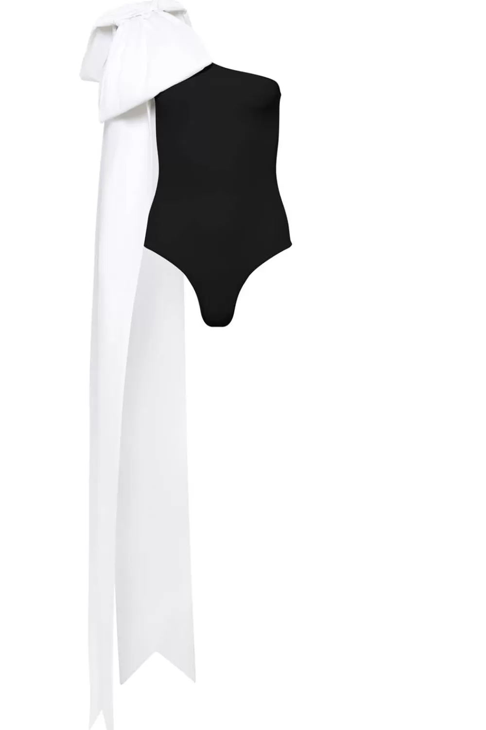 Woman Tabacaru Beachwear | Milly Swimsuit In Black With White Bow
