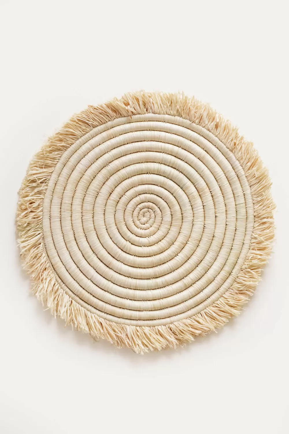 Woman Indego Africa Furniture | Natural Raffia Fringe Placemat