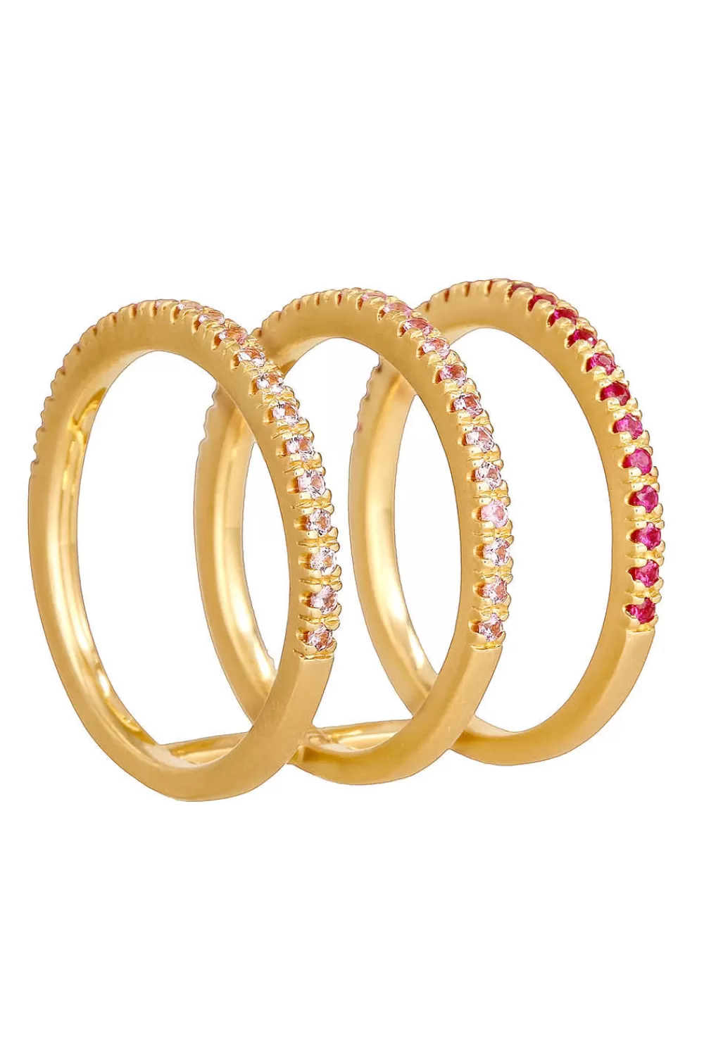 Woman Sandy Leong Fine Jewelry | Ombre Rose Triple Bar Ring