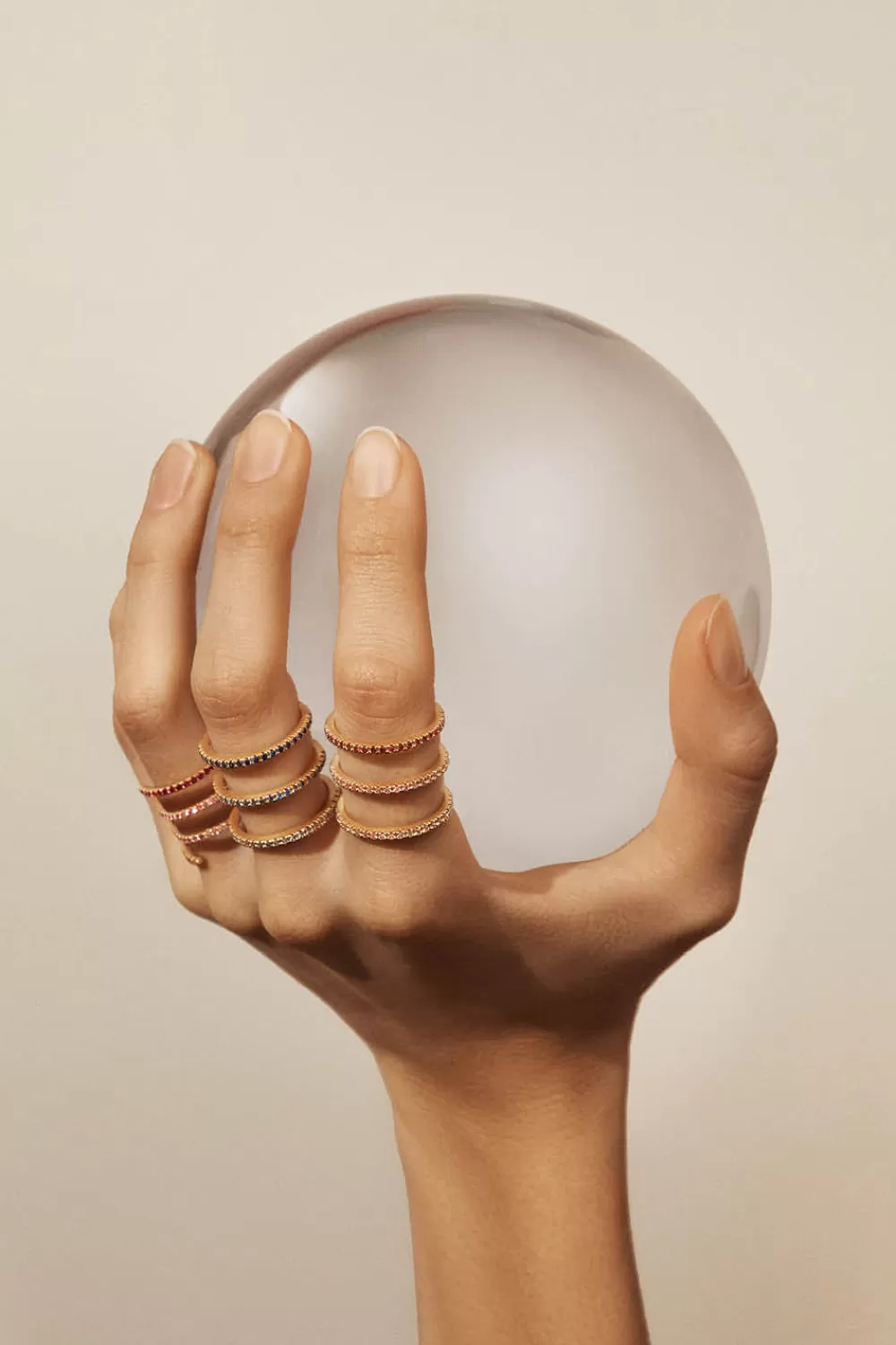 Woman Sandy Leong Fine Jewelry | Ombre Rose Triple Bar Ring