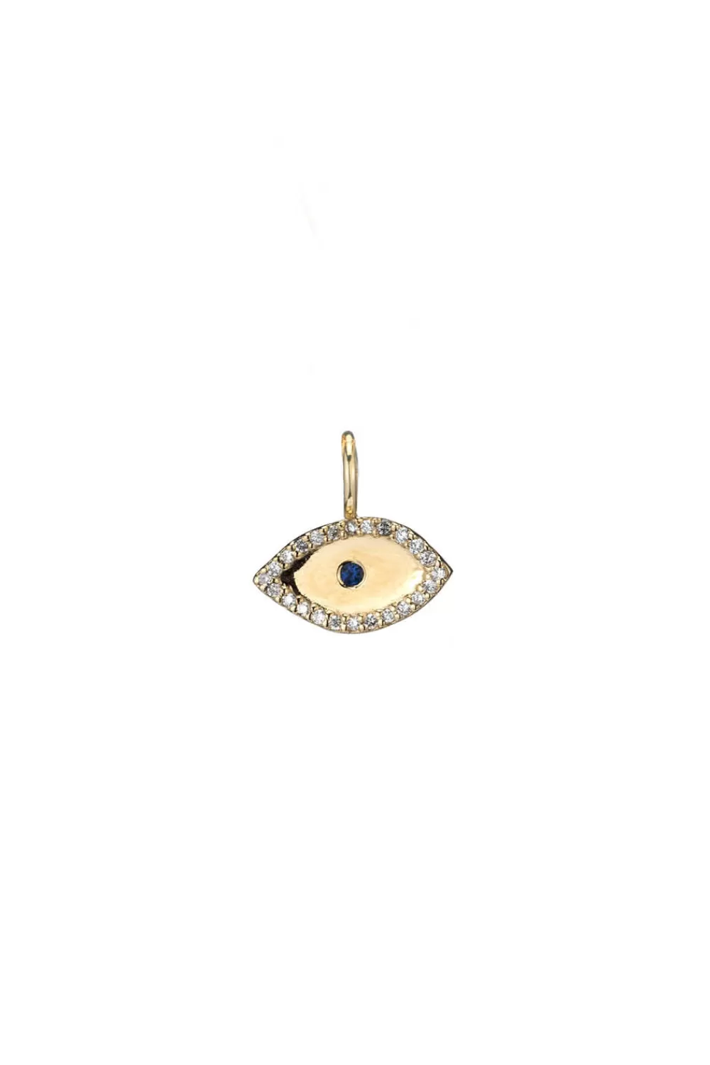 Woman Ali Grace Fine Jewelry | Petite Gold, Diamonds & Sapphire Evil Eye Charm
