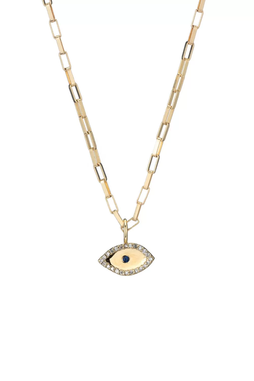 Woman Ali Grace Fine Jewelry | Petite Gold, Diamonds & Sapphire Evil Eye Charm