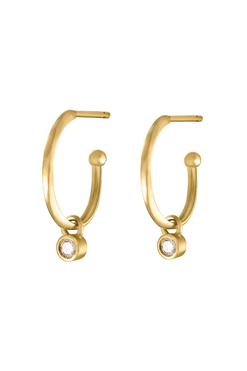 Woman Sandy Leong Fine Jewelry | Petite Halo Huggies With Diamond Charm
