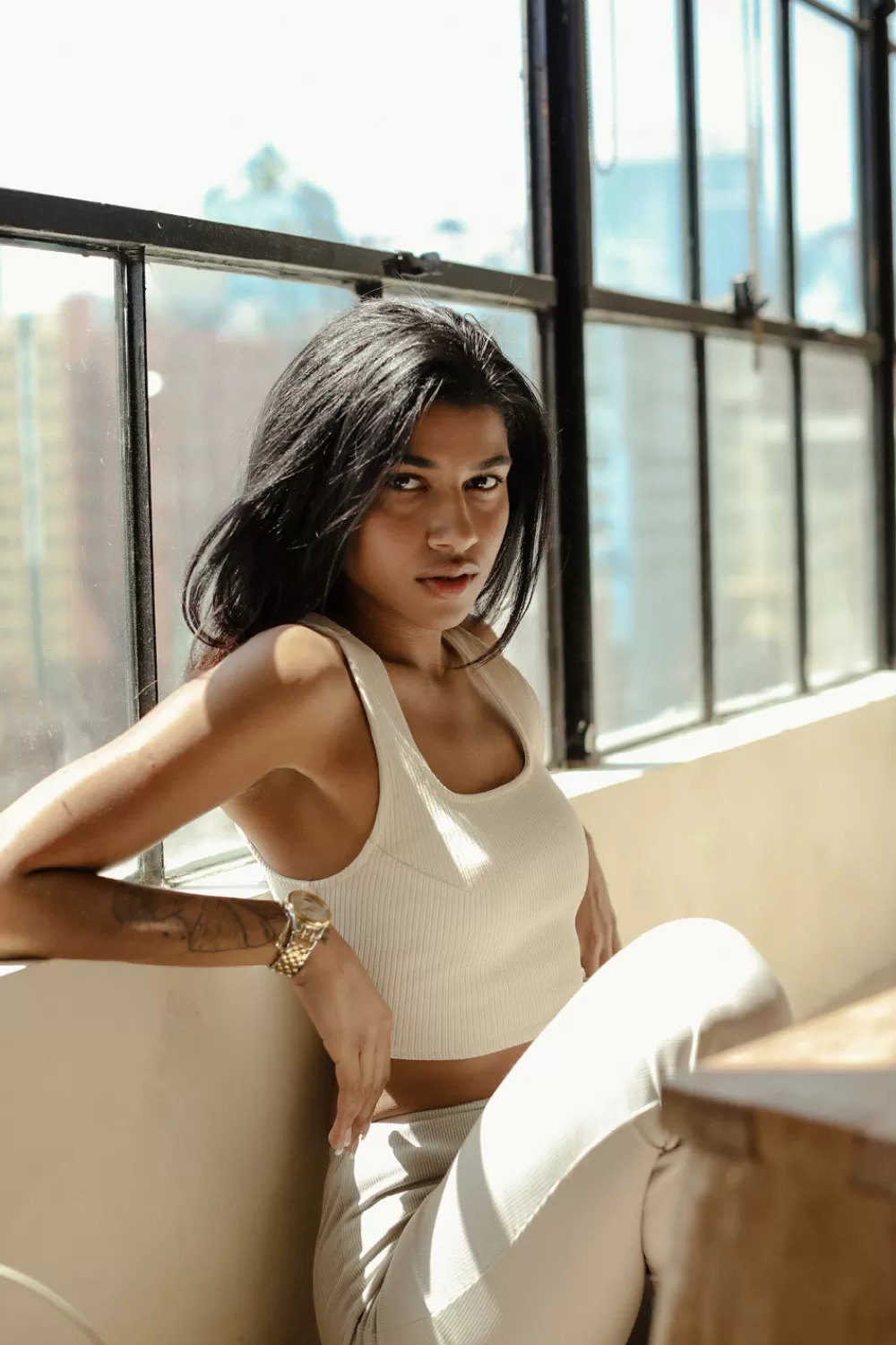 Woman CD Studio Tops | Ribbed Tank In White