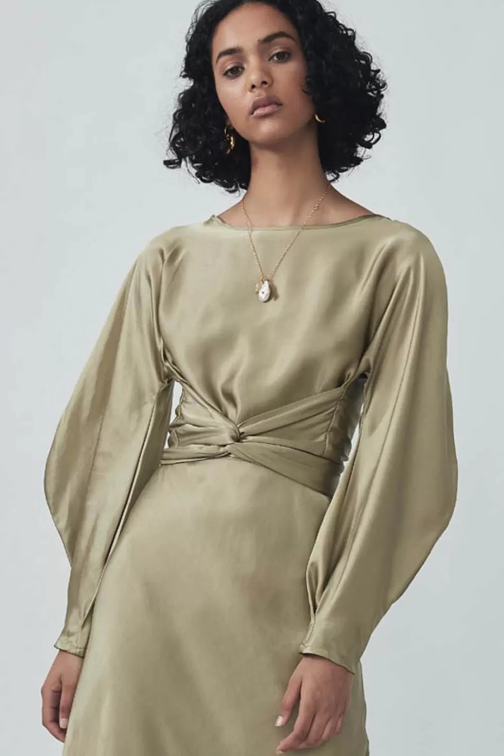 Woman Mastani Tops | Roohi Silk Wrap Top In Pistachio