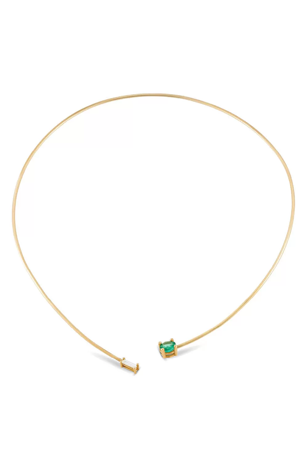 Woman Sandy Leong Fine Jewelry | Emerald And Diamond Open Collar Necklace