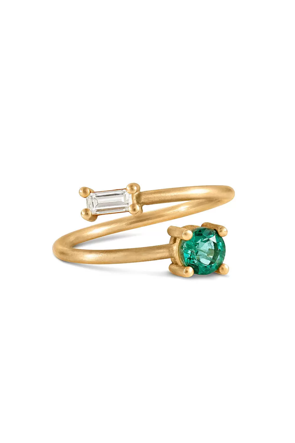 Woman Sandy Leong Fine Jewelry | Emerald And Diamond Twist Ring