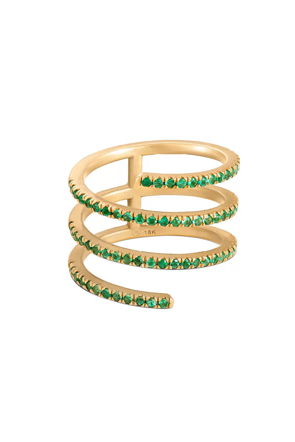 Woman Sandy Leong Fine Jewelry | Emerald Coil Ring
