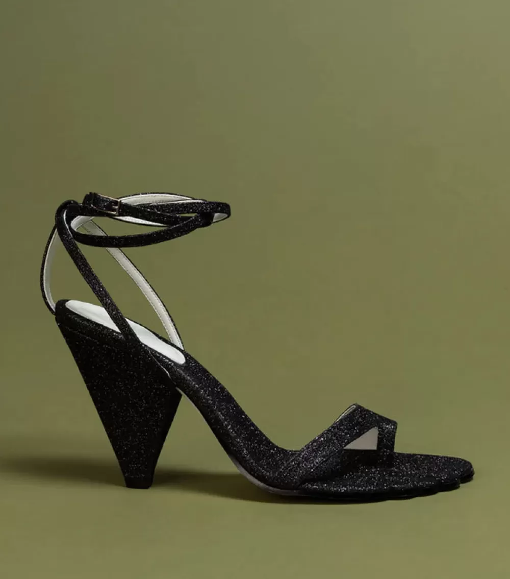 Woman O2monde Shoes | Selene Sandals In Black Glittler