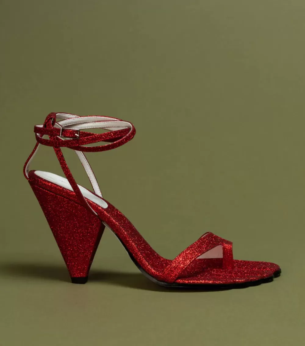 Woman O2monde Shoes | Selene Sandals In Red Glittler
