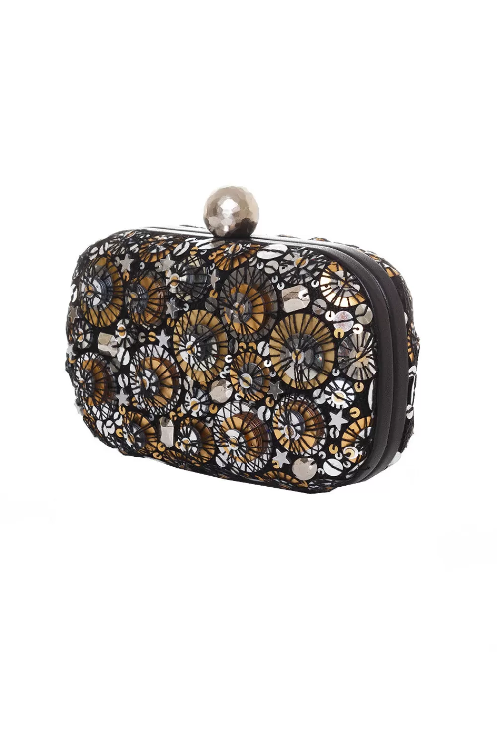 Woman Sarah's Bag Bags | Sold Out: Box Disquette Clutch In Metallic
