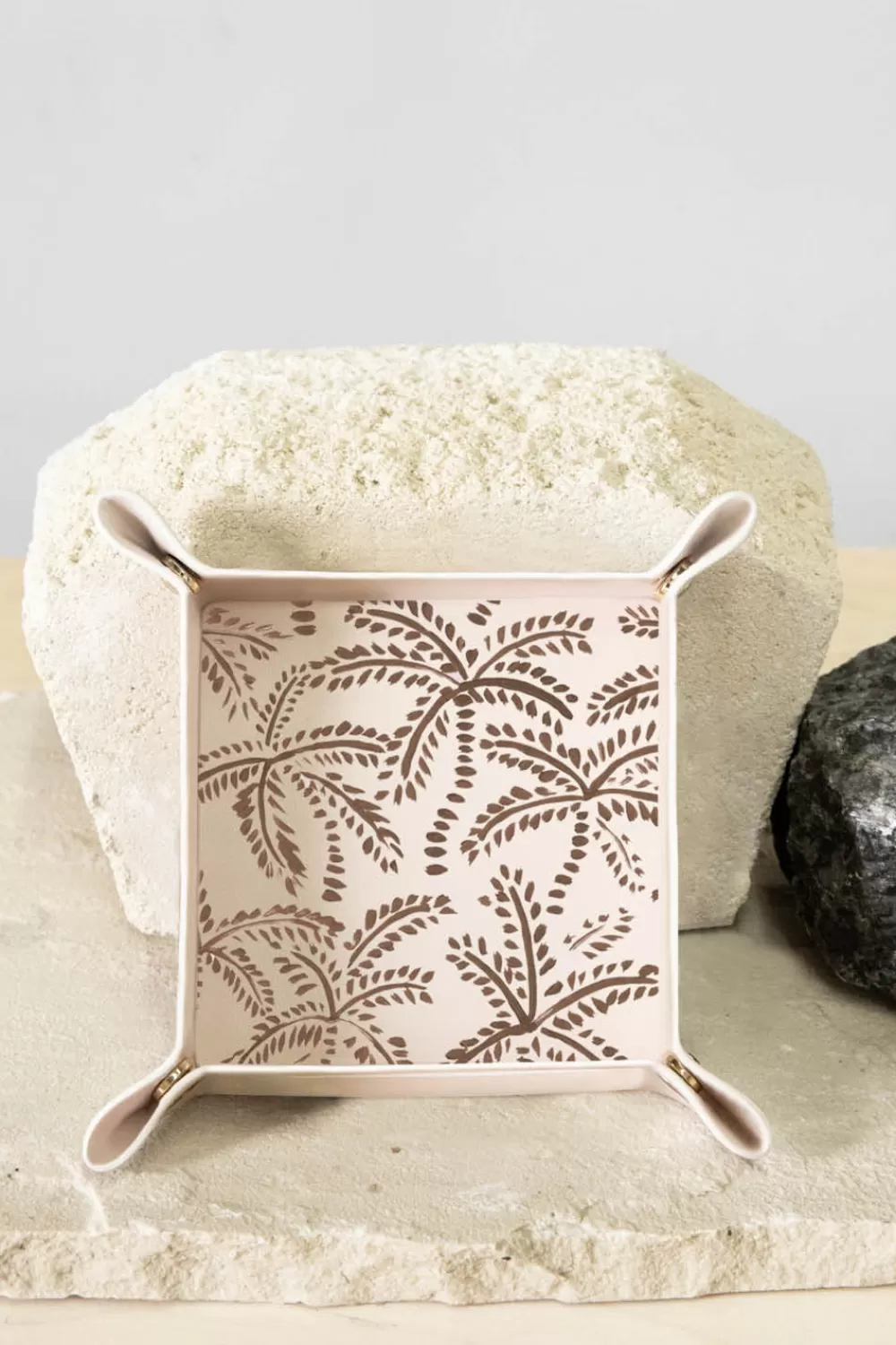 Woman Alepel Furniture | Taupe Abstract Palms Beige Tray