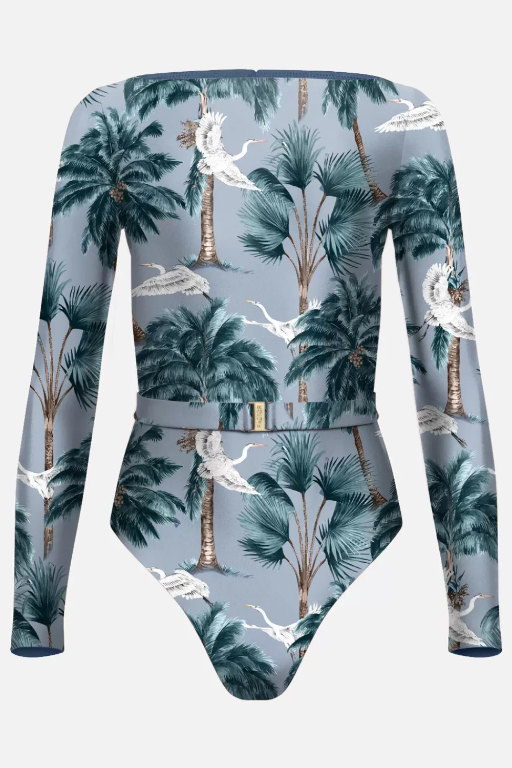Woman Factor Bermuda Beachwear | The Bateau Silhouette Swimsuit In Horizon Blue Heron