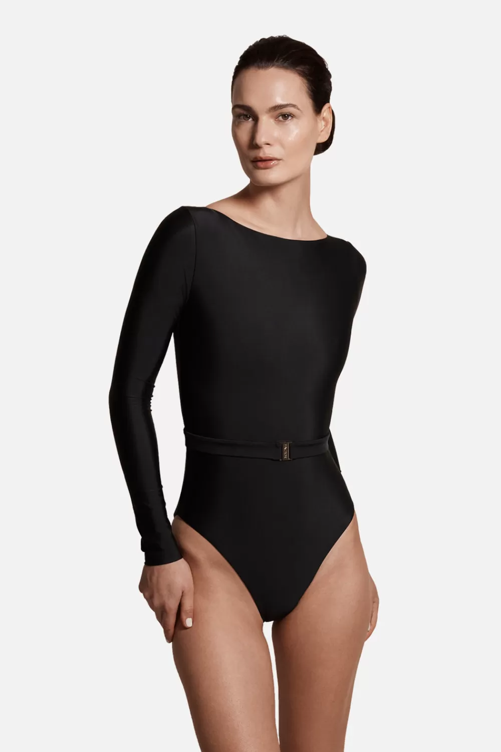 Woman Factor Bermuda Beachwear | The Bateau Silhouette Swimsuit In Onyx