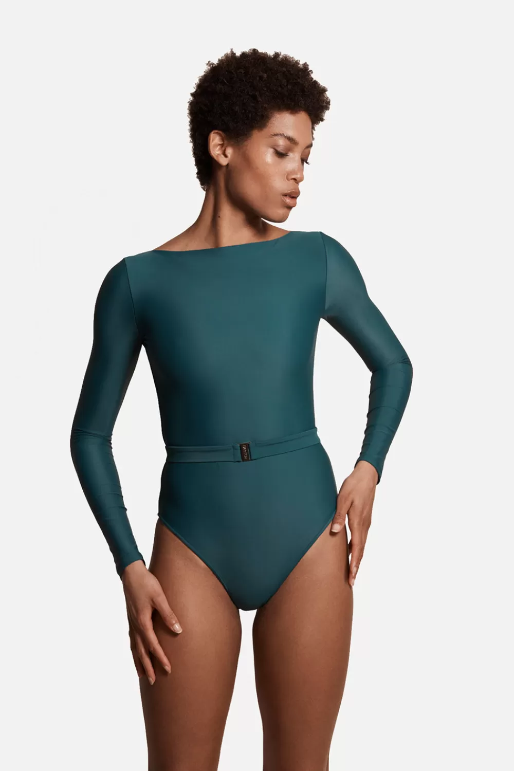 Woman Factor Bermuda Beachwear | The Bateau Silhouette Swimsuit In Palm Green