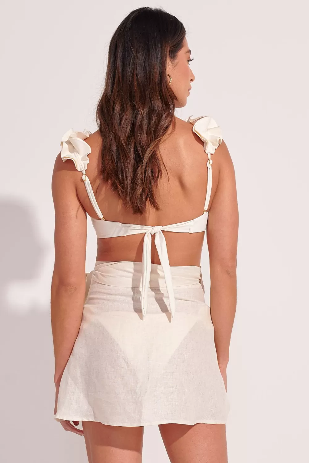 Woman Ancora Beachwear | The Maxi Bow Wrapped Mini Skirt Ivory