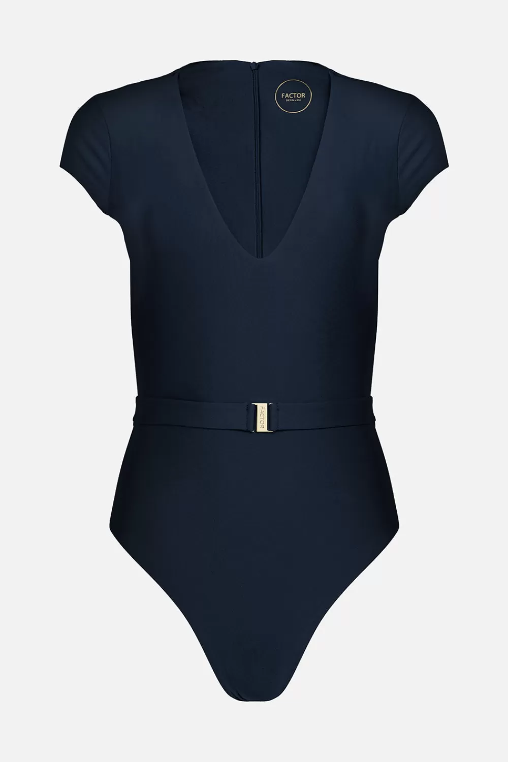 Woman Factor Bermuda Beachwear | The Plunge Silhouette Swimsuit In Ocean