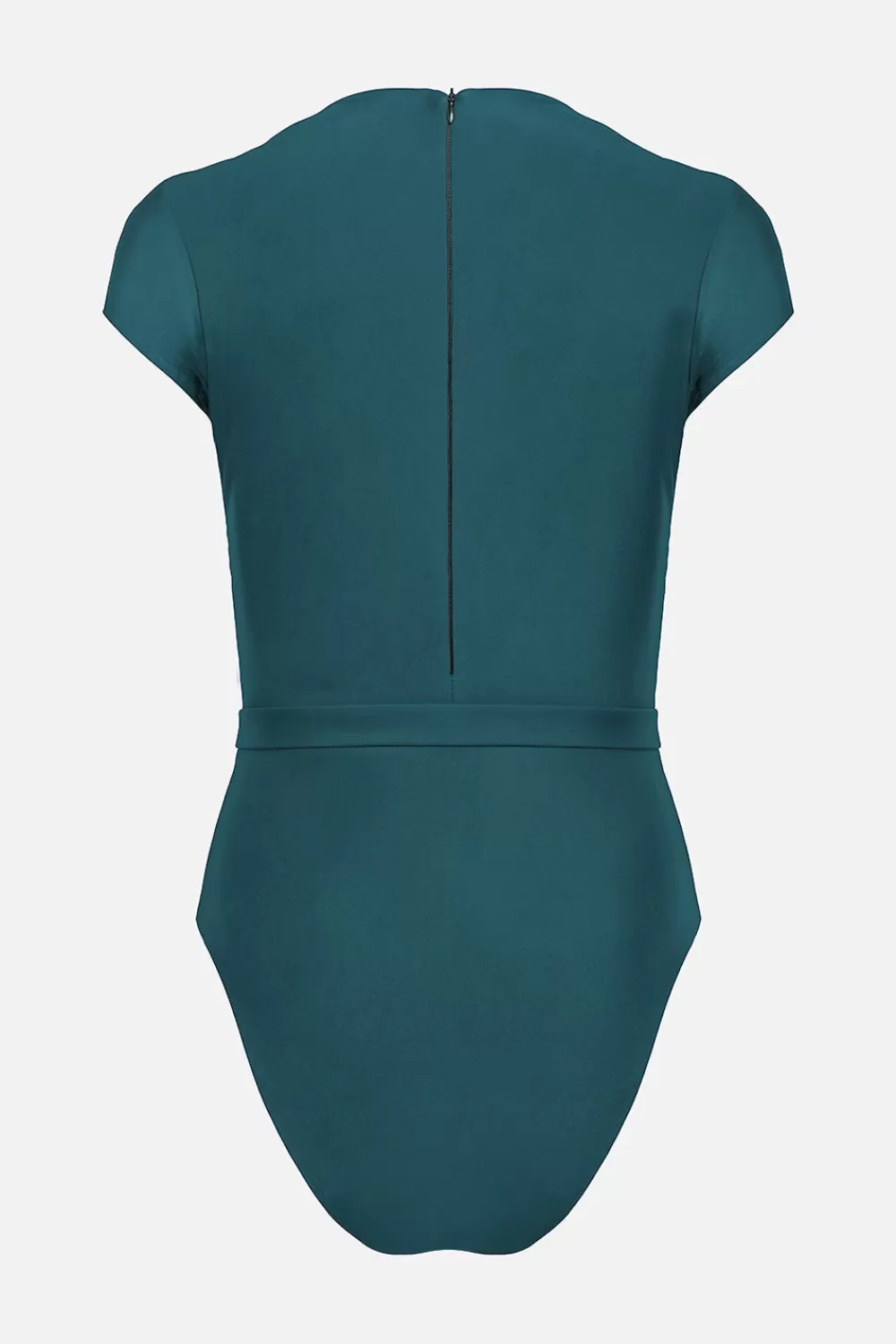 Woman Factor Bermuda Beachwear | The Plunge Silhouette Swimsuit In Palm Green