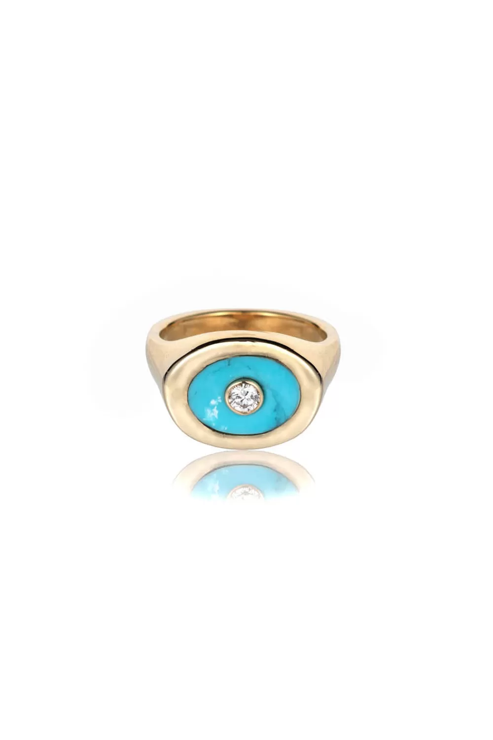 Woman Ali Grace Fine Jewelry | Turquoise, Gold & Diamond Signet Ring