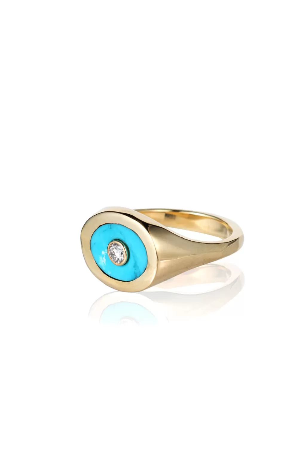 Woman Ali Grace Fine Jewelry | Turquoise, Gold & Diamond Signet Ring